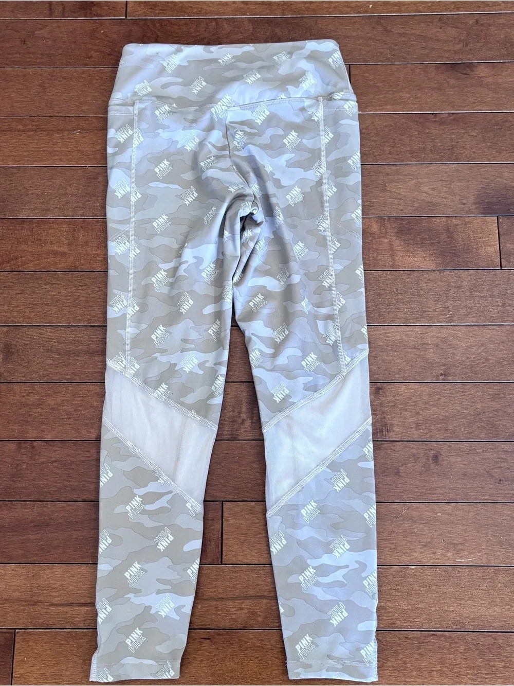 PINK Victoria's Secret Light Tan Camo Leggings with Logo - Picture 8 of 9